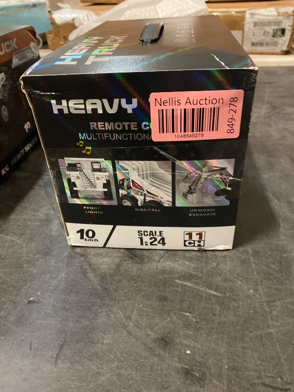 Photo 1 of Remote Control Dump Truck, 11CH RC Dump Truck for &, 1:24 Scale RC Construction Vehicle Toy with Lights & Sounds, 1 Batteries, Christmas Birthday Gift for Teens 3-12, White