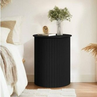 Photo 1 of Black 21.65 in. H Wavy Nightstands /Side Table