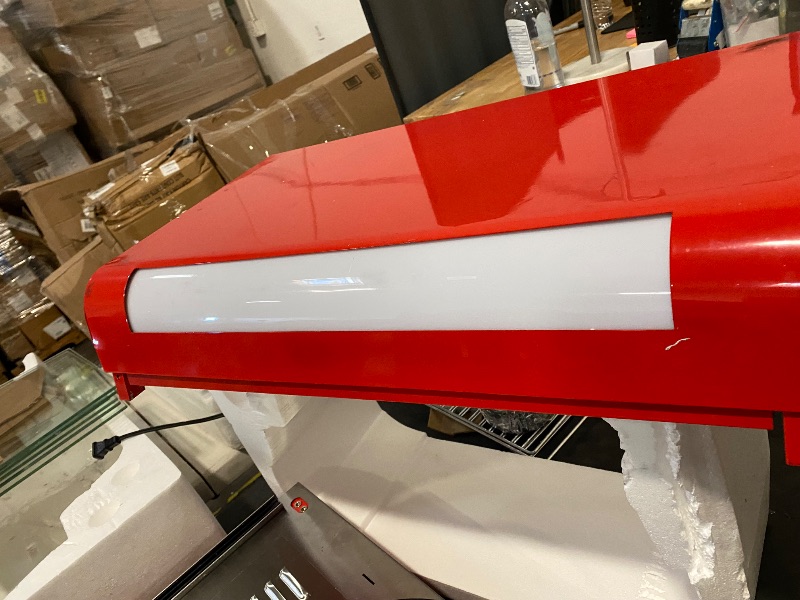 Photo 1 of (RED) 25.5'' Food Warmer Display Hot Food Countertop Case Commercial Buffet Restaurant Heated Cabinet 3 Tier Food Showcase for Catering Pizza Empanda Pastry Patty Warmer