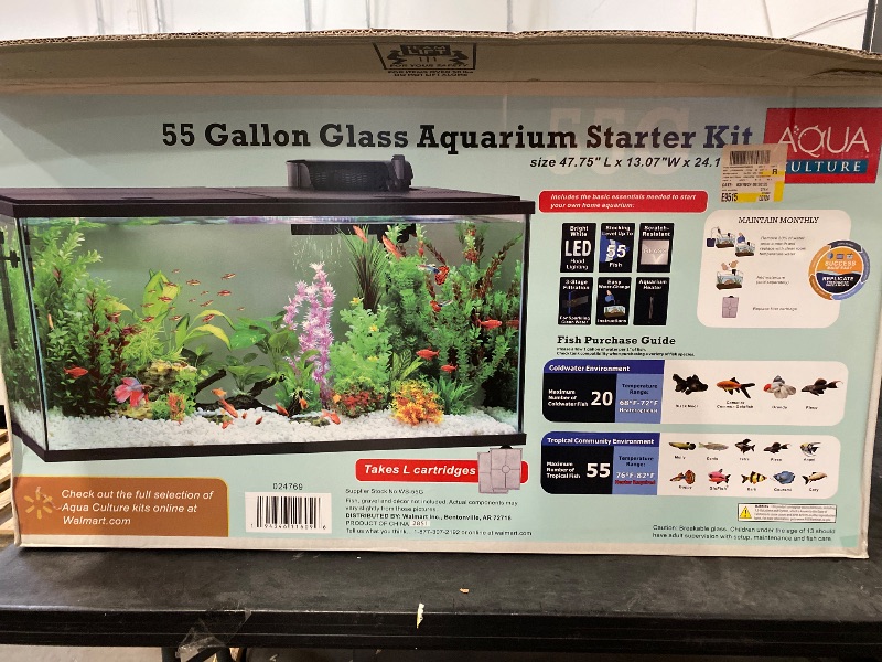 Photo 1 of Aqua Culture 55-Gallon Glass Aquarium Starter Kit
