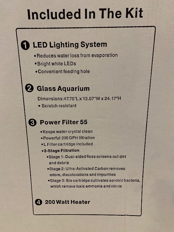 Photo 1 of Aqua Culture 55-Gallon Glass Aquarium Starter Kit
