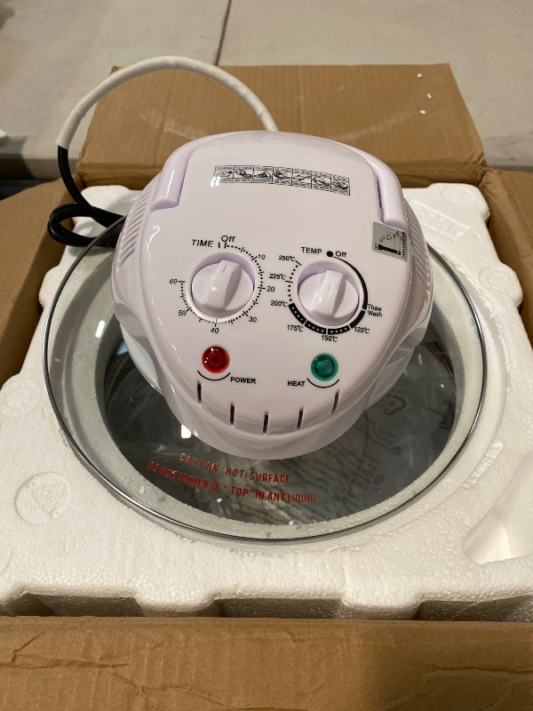 Photo 1 of 12L Convection Roaster Air Fryer Oven Turbo Electric Cooker Recipe 360° Heating,Infrared Convection, Halogen Oven Countertop, Cooking, Stainless Steel, Prepare Quick Healthy Meals White
