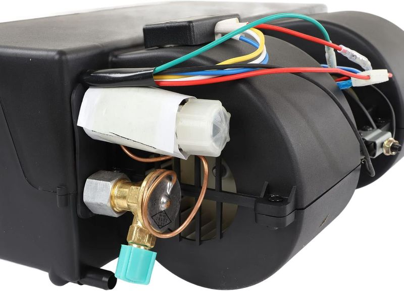 Photo 1 of Car Air Conditioner Evaporator Assembly, Air Conditioning Evaporator Assembly Unit ABS Metal Alloy 3 Speed Air Conditioning Evaporator Kit with Outlet Vents for RV Campers (12V)