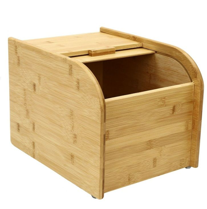 Photo 1 of Kitchen Bamboo Rice Storage Wood Rice Container Box W/ Lid + 1* Measuring Cup