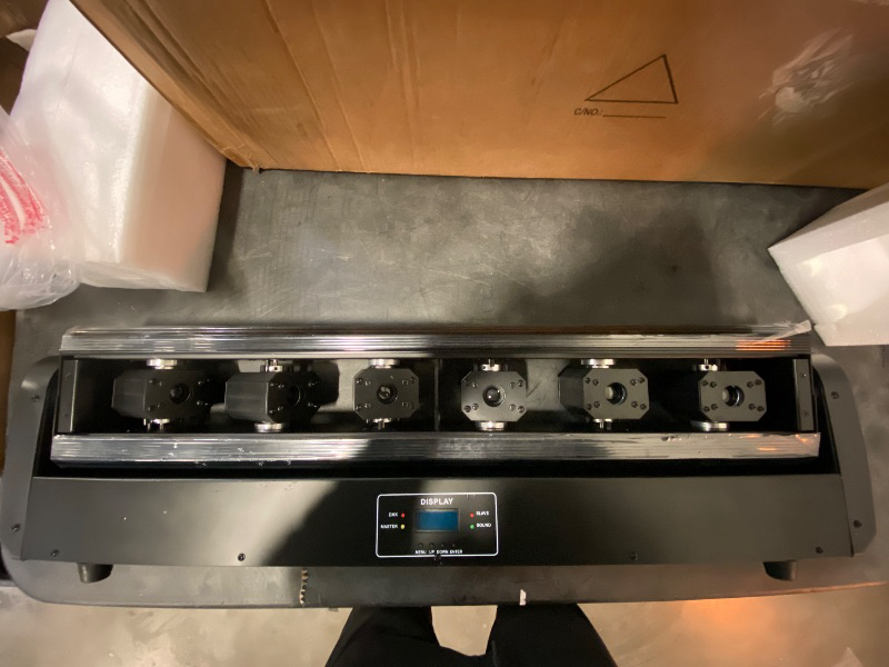 Photo 1 of Moving Head Stage Light, 6 Head Stage Bar Light Red La-s-er Beam DJ Party Disco Strobe Light DMX 4 Control Mode for Music Festival Birthday Wedding Dancing Wide Voltage European Plug