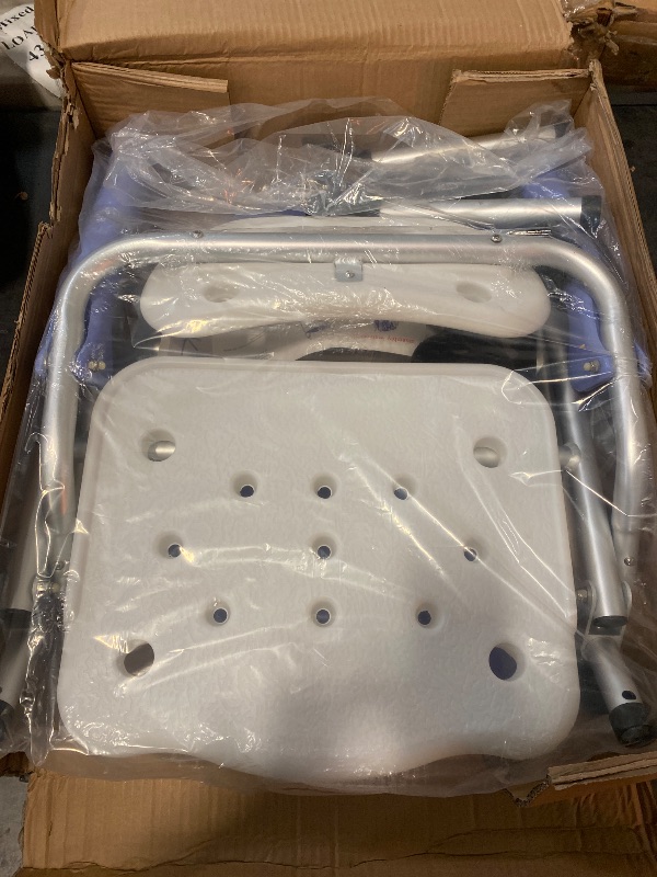 Photo 1 of Foldable Shower Chair Bathroom Bath Chair Seat with Arms and Back Height Adjustable Bath Stool Bath Bench for Elderly,Disabled and Pregnant,Load Capacity 400 Lbs
