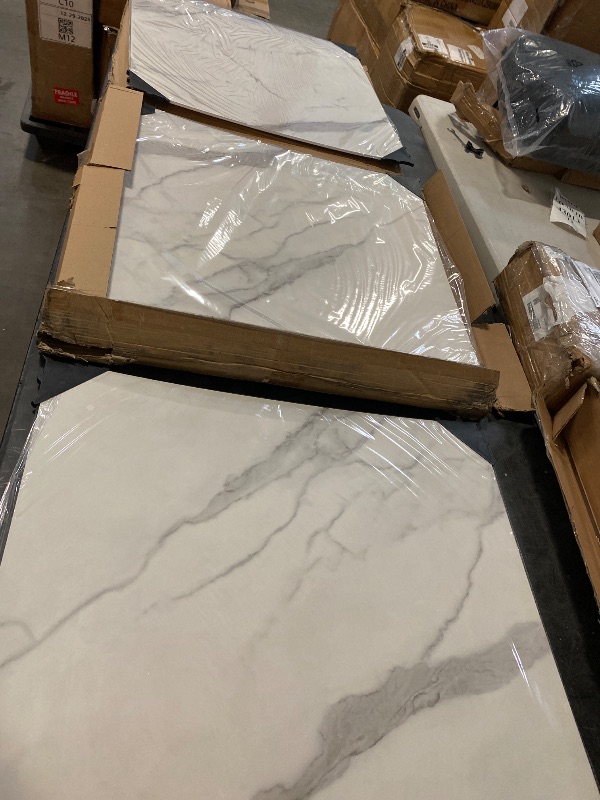 Photo 1 of BEIYANG Food Photography Backdrops 24x24 Inch Marble Photo Backdrop Boards 3PCS White Photography Backdrop Boards with 3 Bracket Kits Soild Board Waterproof Backdrop for Food Photography
