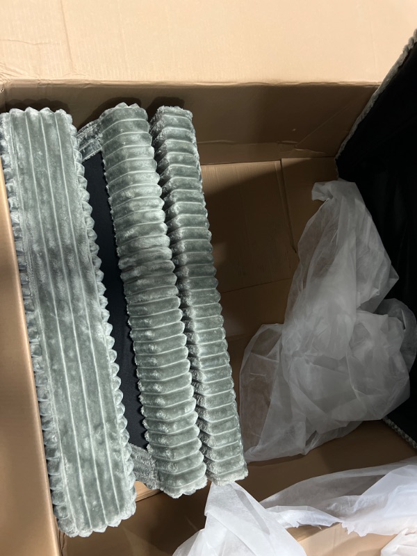 Photo 1 of Left Hand Chase Can Connect To Modular Sectional Sofa Cloud Couch - L Shaped Comfy Oversized Sectional Couches for Living Room,Deep Seat Convertible Sleeper Sofa Bed with Ottoman Chaise for Apartment Office,Plush Corduroy,Gray