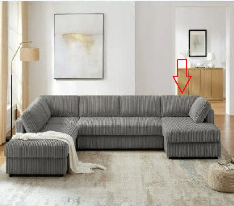 Photo 1 of Left Hand Chase Can Connect To Modular Sectional Sofa Cloud Couch - L Shaped Comfy Oversized Sectional Couches for Living Room,Deep Seat Convertible Sleeper Sofa Bed with Ottoman Chaise for Apartment Office,Plush Corduroy,Gray