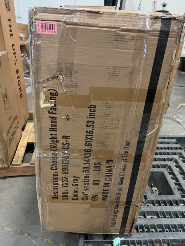 Photo 1 of Left Hand Chase Can Connect To Modular Sectional Sofa Cloud Couch - L Shaped Comfy Oversized Sectional Couches for Living Room,Deep Seat Convertible Sleeper Sofa Bed with Ottoman Chaise for Apartment Office,Plush Corduroy,Gray