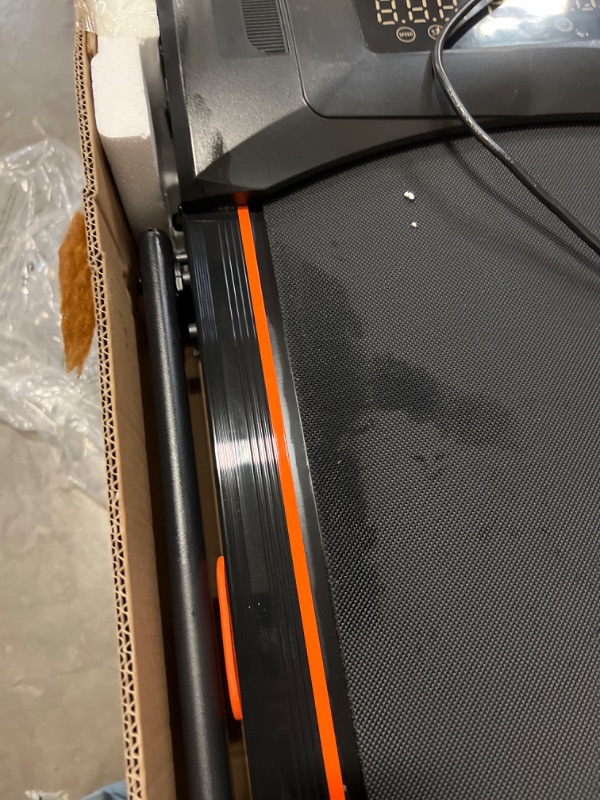 Photo 1 of Foldable Treadmills for Home, Quiet Treadmill with 10% Incline, Walking Pad Treadmill with Desk, 350lbs Weight Capacity Walking or Running for Home Office
