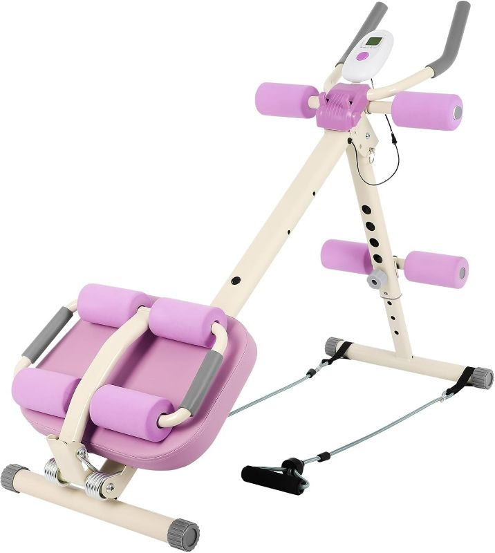 Photo 1 of Multifunctional Ab Machine, Adjustable Ab Workout Equipment, Ab ? Sit Up Machine for Stomach Workout, Foldable Abdominal Trainer with Knee and Back Protection, Full Body Workout for Home