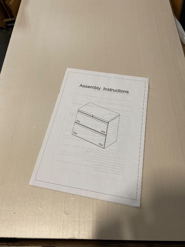 Photo 1 of 2 Drawer File Cabinet, File Cabinets for Home Office, Printer Stand, File Cabinet with Lock, Lateral Filing Cabinet for A4/Letter/Legal Size File Folders, Assembly Required(Black)