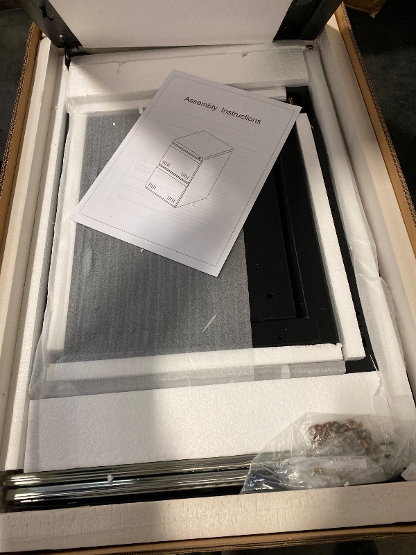 Photo 1 of 2 Drawer File Cabinet, File Cabinets for Home Office, Printer Stand, File Cabinet with Lock, Lateral Filing Cabinet for A4/Letter/Legal Size File Folders, Assembly Required(Black)
