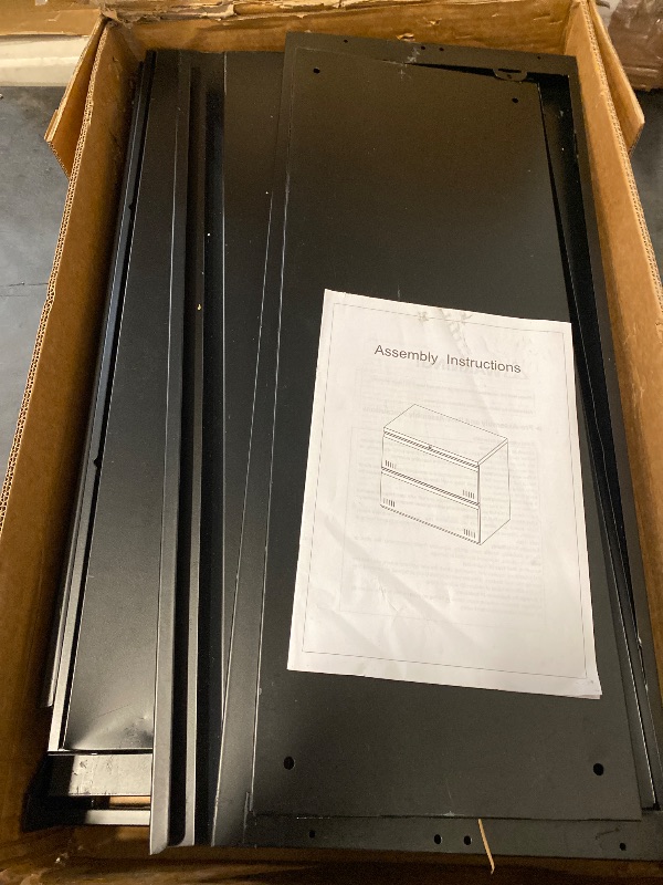 Photo 1 of 2 Drawer File Cabinet, File Cabinets for Home Office, Printer Stand, File Cabinet with Lock, Lateral Filing Cabinet for A4/Letter/Legal Size File Folders, Assembly Required(Black)
