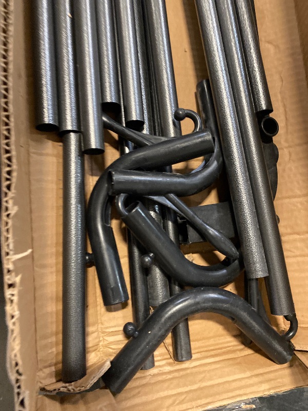 Photo 1 of Double Rod Clothing Rack Floor-Standing Garment Rack w/4 Hooks & Bottom Shelf Portable Metal Clothes Rack Modern Coat Stand for Clothing Store
