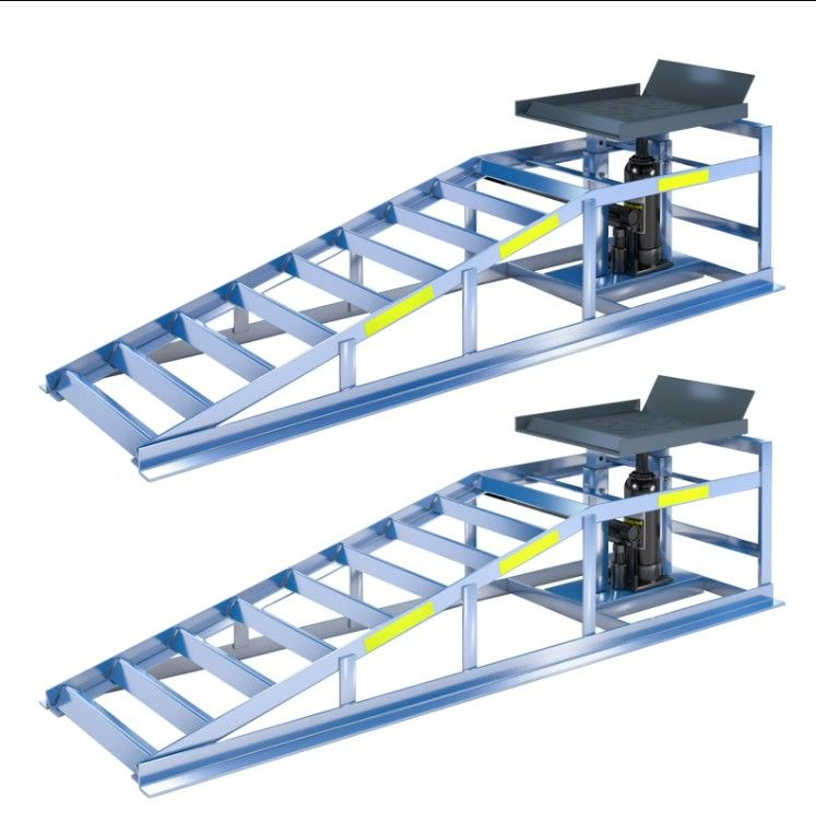 Photo 1 of LARBANKE 2-Pack 5T Hydraulic Car Ramps with Night Stickers, 11,000LBS Steel Garage Lift for Auto Oil Changes (9.8"-15")
