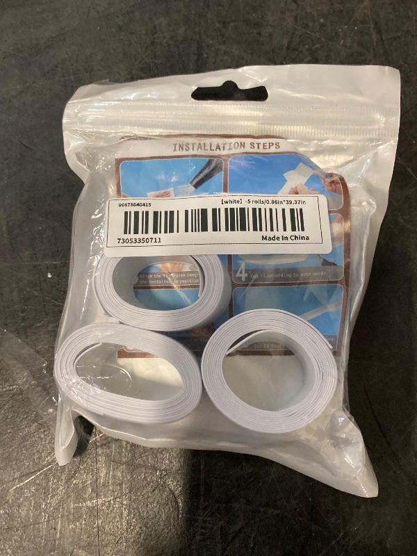 View 2 of Caulk Tape Waterproof Self Adhesive, 3 Rolls Toilet Caulk Sealing Strip, Bathtub Caulking Sealant Tape for Kitchen, Bathroom, Countertop, Sink, Floor Wall Edge Protector(.75" x 10Ft)