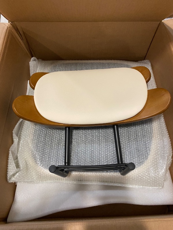 Photo 1 of Bar Stool 29.5 inch Bar Height Bar Stool with Faux Leather, Upholstered Seat, Bamboo Legs, Modern BarStool for Island/Kitchen/Counter (Walnut Beige)
