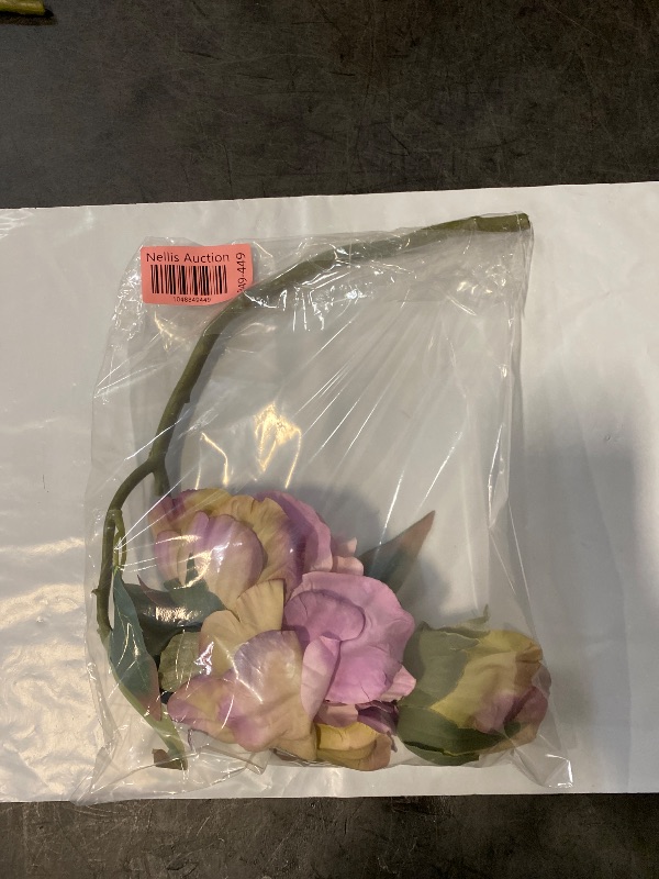 Photo 1 of Autumn Tone Peony Fake Flowers, 2-Head Artificial Flowers with Burnt Edges for Bridal Bouquet & Vintage Home Decor(Light Purple)

