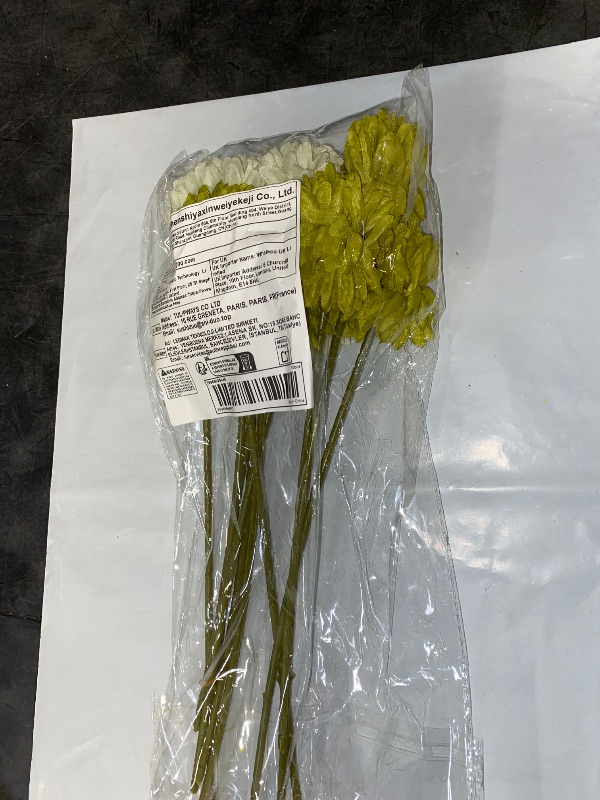 Photo 1 of Jim's Cabin Artificial Flowers 10 Pcs Fake Silk Artificial Chrysanthemum Ball Hydrangea Bridal Wedding Bouquet for Kitchen Home Decor…
