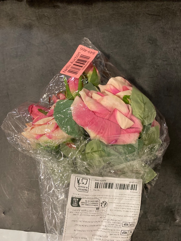 Photo 1 of 5 Pcs Artificial Fake Roses Flannel Flower Bridal Bouquet Wedding Party Home Decor