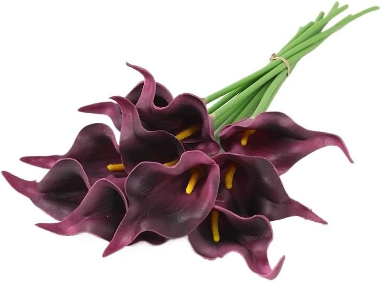 Photo 1 of Calla Lily Artificial Flowers White Wedding Bouquet Bridal Shower Party Home Flower Decoration Fake Flowers (12Pieces)
