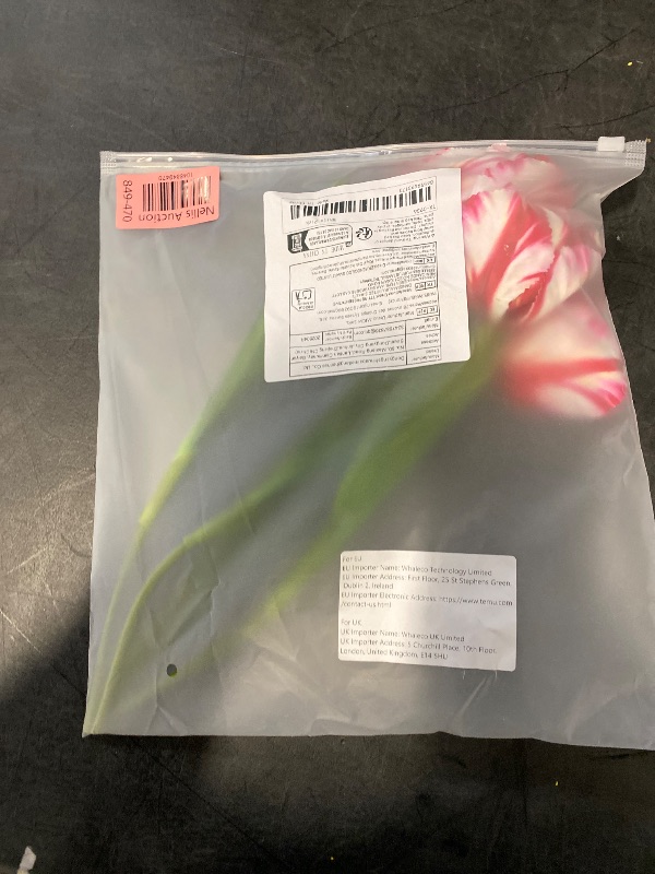 Photo 1 of 5 Pcs Artificial Tulip Flowers Stems, Spring Summer Fake Silk Parrot Tulip Flowers Branches, Faux Tulips Greenery Vase Filler for Wedding Bridal Bouquet Party Garden Home Decor (Pink)
