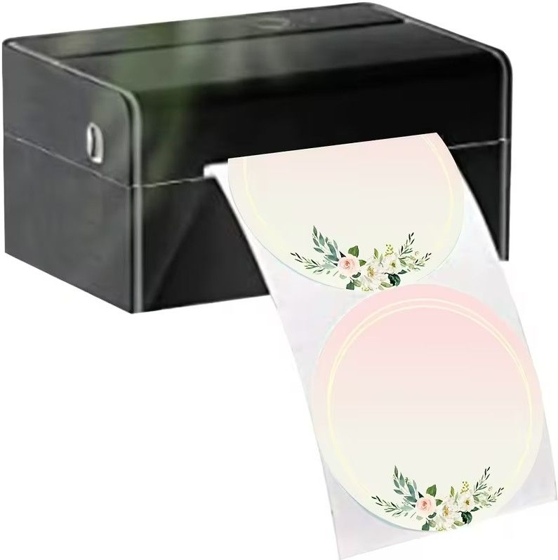 Photo 1 of 500pcs of Gradient Flower Wreath Direct Thermal Labels, 2X2 Inches, Suitable for Various Printing Purposes, Including Color Coding for Shipping Labels, Ideal for Small Businesses, Address Labels, And Name Tags.
