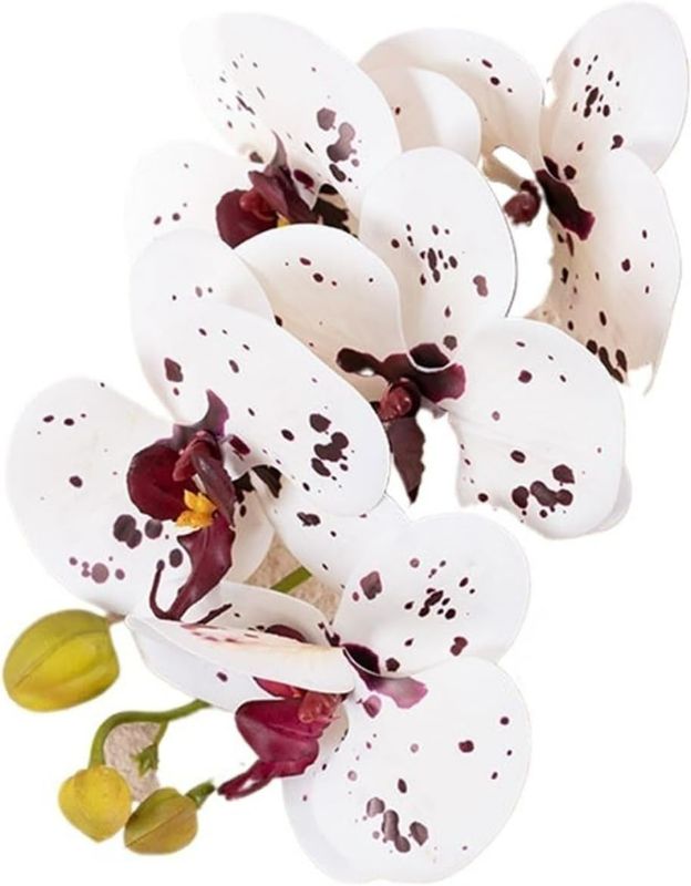 Photo 1 of Artificial Flowers 3pcs Package Artificial Phalaenopsis Flowers are Suitable for Home Decoration Wedding Party Photography Landscape and Other Occasions(White Purple)
