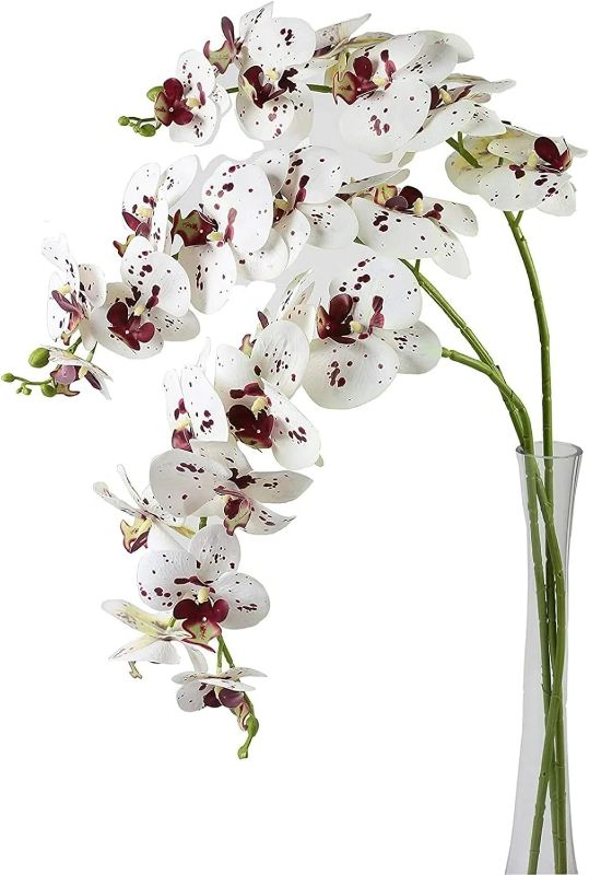 Photo 1 of Artificial Flowers 3pcs Package Artificial Phalaenopsis Flowers are Suitable for Home Decoration Wedding Party Photography Landscape and Other Occasions(White Purple)
