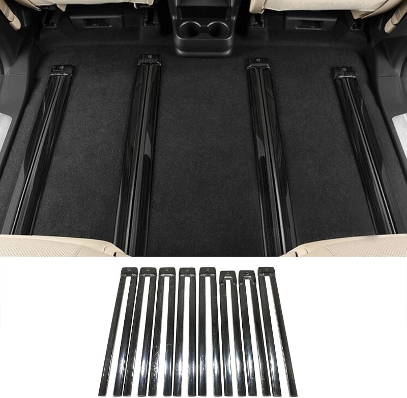 Photo 1 of Car Accessories Fit for Toyota Sienna 2021 2022 2023 2024 2025 Interior Seat Rail Protection Strip Non-Slip Cover Trim (Brushed Black Style) Stainless Steel 8 PCS
