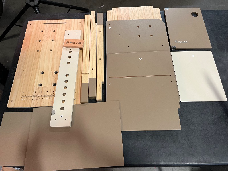 Photo 1 of Kids Tool Set,Wooden Tools Bench with Apron Toddler Toy Workbench with Realistic Tools Electric Drill STEM Construction Toy Gifts for Age 3-9 Boys Girls
