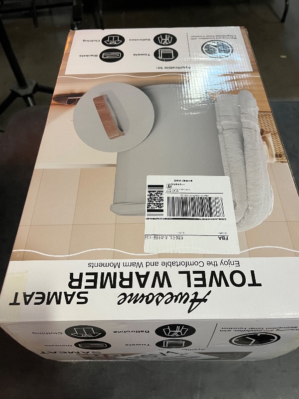 Photo 1 of *Grey* Ultra Large Capacity Towel Warmer Bucket, Rapid Heating with Timer, One-Button Control, Safety Lock, Perfect for Home and Spa
