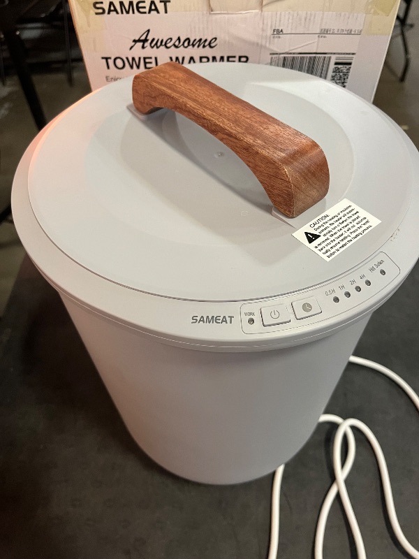 Photo 1 of *Grey* Ultra Large Capacity Towel Warmer Bucket, Rapid Heating with Timer, One-Button Control, Safety Lock, Perfect for Home and Spa
