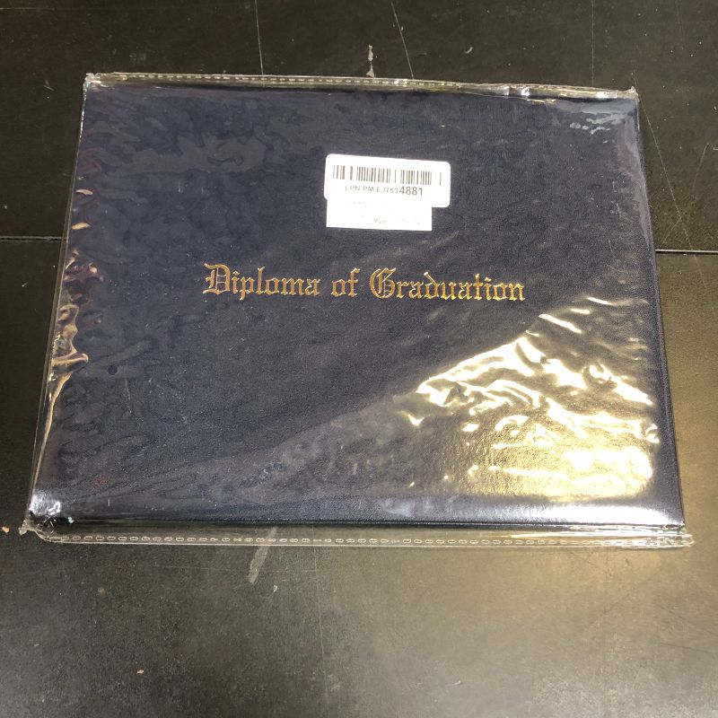 Photo 1 of Gradplaza Diploma Cover for Certificate 8.5"x 11" Imprinted “Diploma of Graduation” Navy Diploma Holder Smooth for High School,University
