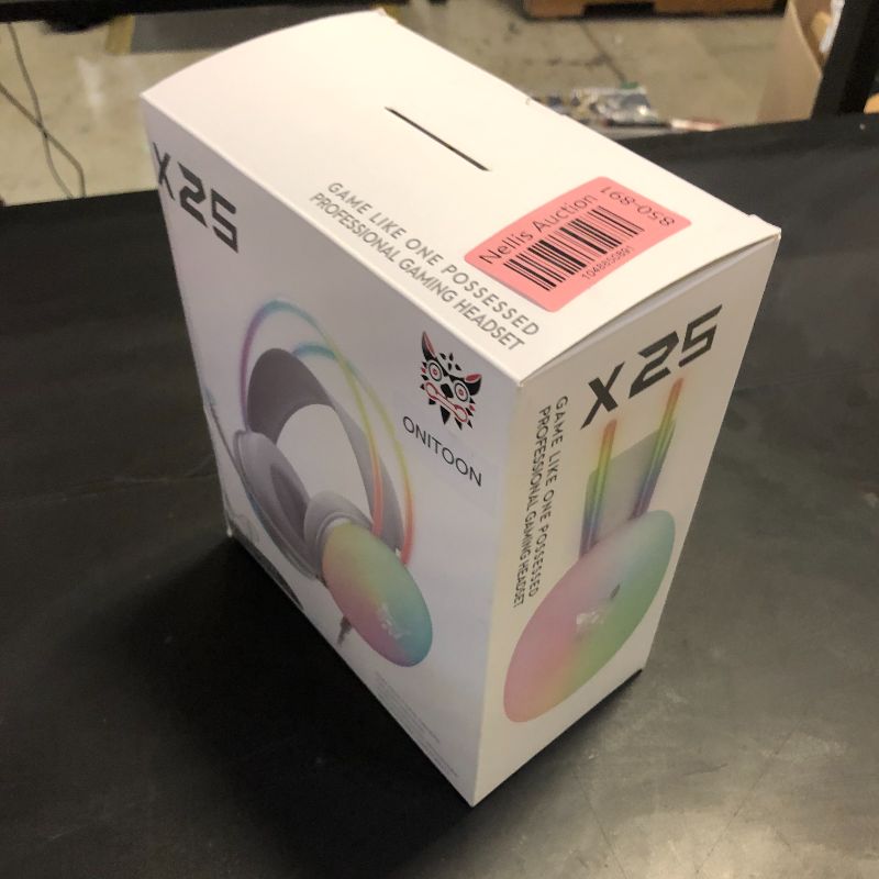 Photo 1 of Gaming Headset with Microphone, RGB Rainbow Lighting, PC Wired Lightweight Gaming Headphones for PS4/PS5/Laptop/MAC, 3.5mm Audio Over Ear Headphone, Stereo Surround Sound, Self-Adjusting Headband