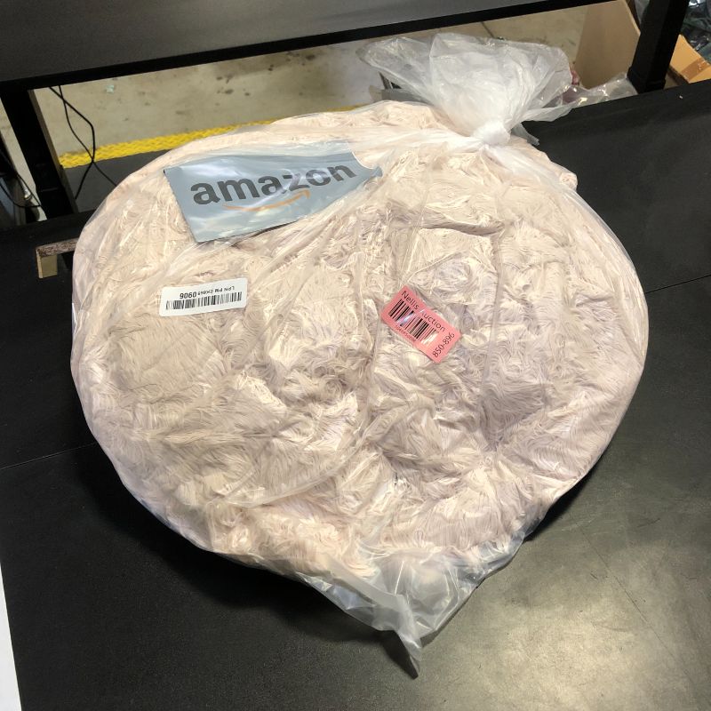 Photo 1 of Delmach Fluffy Bean Bag Chair Cover for Adults Teens or Kids, xl Faux Fur Stuffed Animal Storage (Beige, 5 ft (Cover Only))