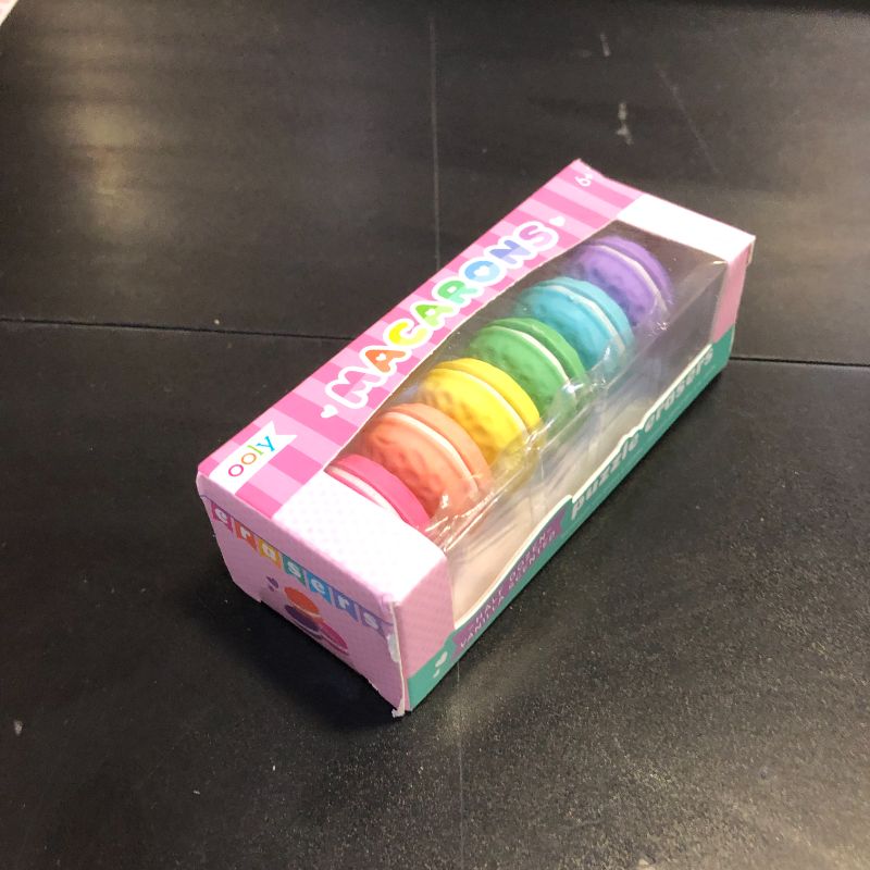Photo 1 of OOLY Macarons Vanilla-Scented Erasers for Pencils - Set of 6 Colorful Macaron Scented Mix and Match Puzzle Erasers for School, Home, or Office, Great Back to School Supplies for Kids and Adults