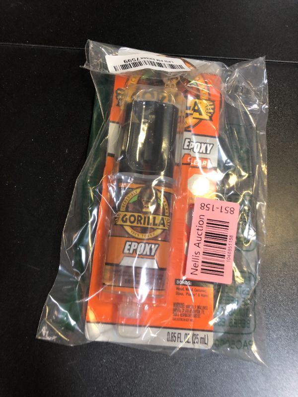 Photo 1 of Gorilla 2 Part Epoxy, Clear Epoxy, 0.85 Ounce Syringe (Pack of 1) - 5 Minute Set, Incredibly Strong Bonding