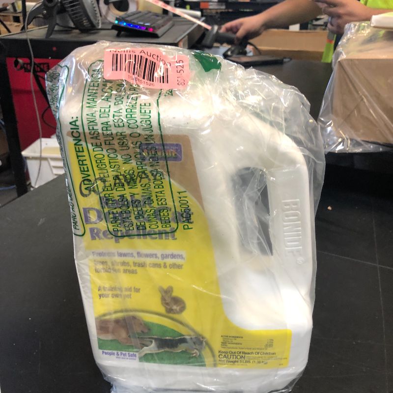 Photo 1 of Bonide Go Away! Rabbit, Dog, & Cat Repellent Granules, 3 lbs Ready-to-Use, Keep Dogs off Lawn, Garden, Mulch & Flower Beds