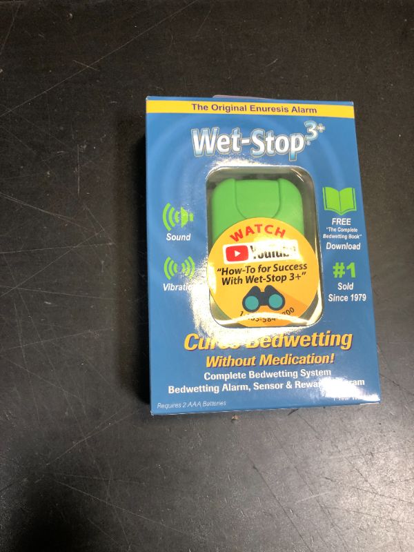 Photo 1 of Wet-Stop 3 Green Bedwetting Enuresis Alarm with Loud Sound and Strong Vibration for Boys or Girls, Proven Solution for Bedwetters…