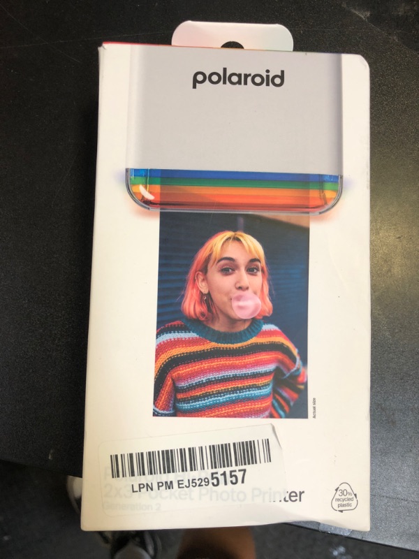 Photo 1 of Polaroid Hi-Print - 2nd Generation Bluetooth Connected 2x3 Pocket Photo Dye-Sub Printer - White Printer Only (9128)