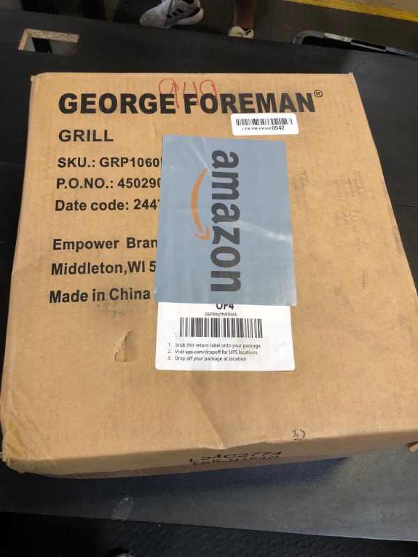 Photo 1 of George Foreman 4-Serving Removable Plate Electric Grill and Panini Press, George Tough Non-Stick Coating, Drip Tray Catches Grease, Black