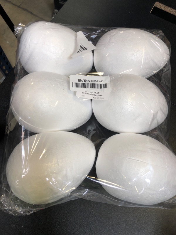 Photo 1 of FFchuanhe 6 Pack 6 inchs Craft Foam Eggs, Polystyrene Foam Eggs Use for Easter, Halloween, School, Home DIY Projects.