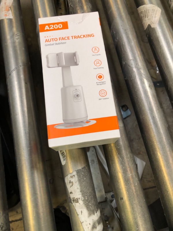 Photo 1 of Auto Face Tracking Tripod 360° Rotating Cell Phone Photo and Video Kits Stand, No App, Camera Stand with Remote and Gesture Control, Rechargeable Smart Shooting Stand for Live Recording Tiktok (White)