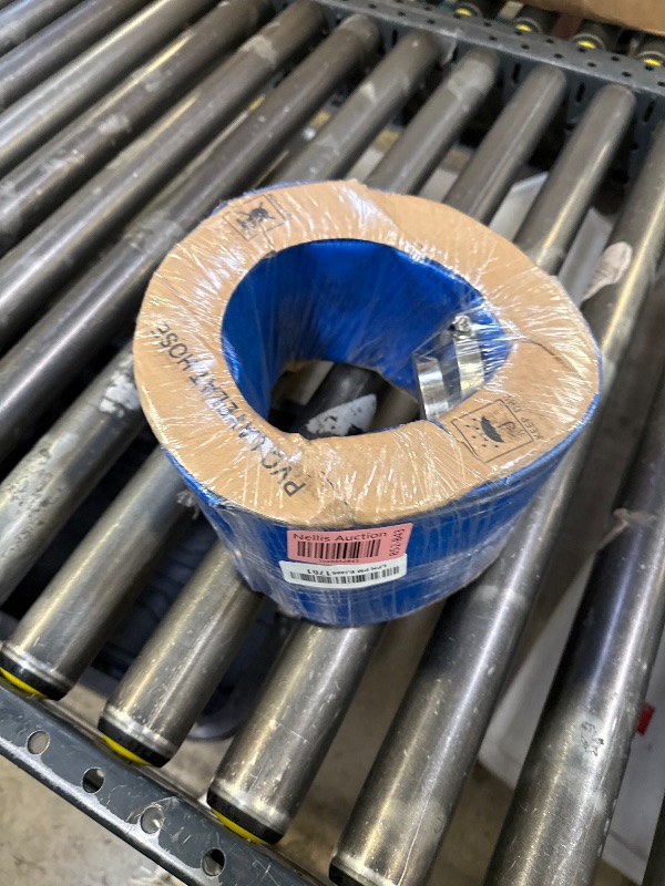Photo 1 of MYFAMIREA 3 IN x 30 FT Pool Backwash Hose Heavy Duty Drain Discharge Double PVC Layflat Hose with 2 Clamps, Weatherproof Burst Resistant for Water Transfer, Sump Pump, Pool Filter, Drain (9.2M,Blue)