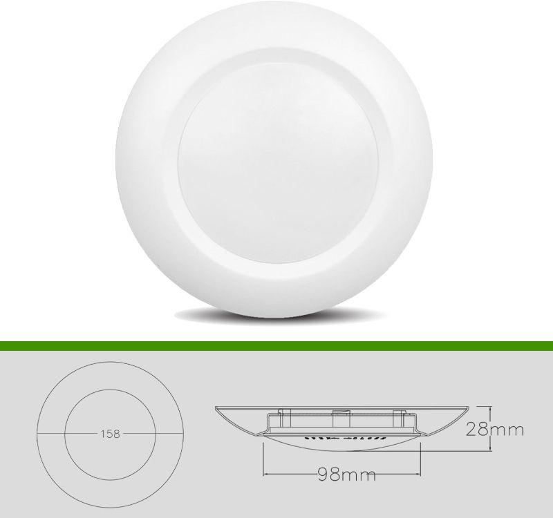 Photo 1 of  4 Inch LED Low Profile Recessed & Surface Mount Disk Light, Round, 10W, 600 Lumens, 4000K Cool White, CRI80, DOB Design, Dimmable, ETL Listed, White