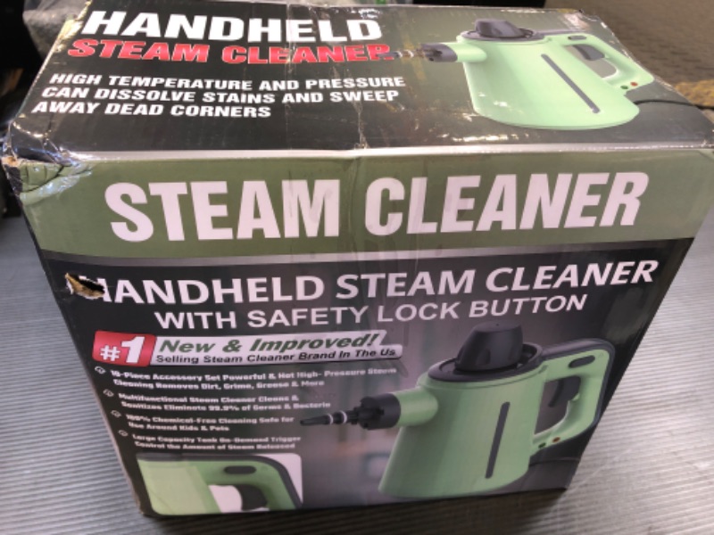 Photo 1 of Handheld Pressurized Steam Cleaner with 11-Piece Accessory Set, Multi-Surface Steamer for Cleaning, All Natural Steam Cleaner for Home, Upholstery, Car, Floor, Kitchen and More
