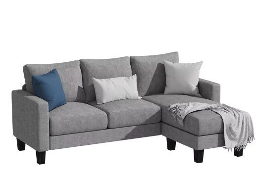 Photo 1 of  Light Gray Linen Sectional Sofa  
